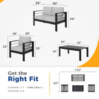Royalcraft 4 Piece Aluminum Outdoor Patio Furniture Set