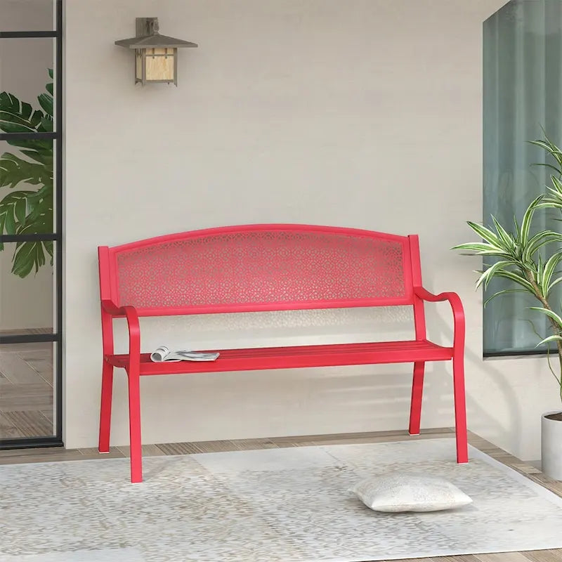 Maypex 2-Person Metal Outdoor Garden Bench