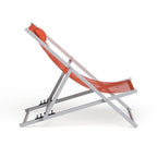 Sunset Modern Lightweight Sling Folding Patio Lounge Chair With Headrest for Outdoor Pool Beach Porch Backyard