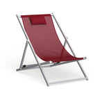 Sunset Modern Lightweight Sling Folding Patio Lounge Chair With Headrest for Outdoor Pool Beach Porch Backyard