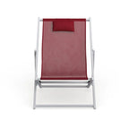 Sunset Modern Lightweight Sling Folding Patio Lounge Chair With Headrest for Outdoor Pool Beach Porch Backyard