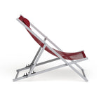 Sunset Modern Lightweight Sling Folding Patio Lounge Chair With Headrest for Outdoor Pool Beach Porch Backyard