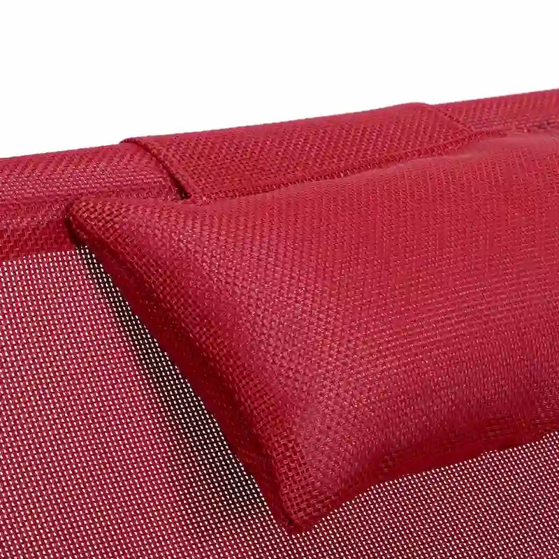 Sunset Modern Lightweight Sling Folding Patio Lounge Chair With Headrest for Outdoor Pool Beach Porch Backyard