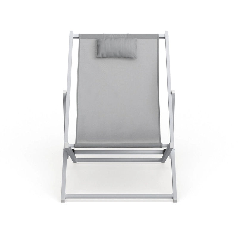 Sunset Modern Lightweight Sling Folding Patio Lounge Chair With Headrest for Outdoor Pool Beach Porch Backyard