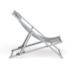 Sunset Modern Lightweight Sling Folding Patio Lounge Chair With Headrest for Outdoor Pool Beach Porch Backyard