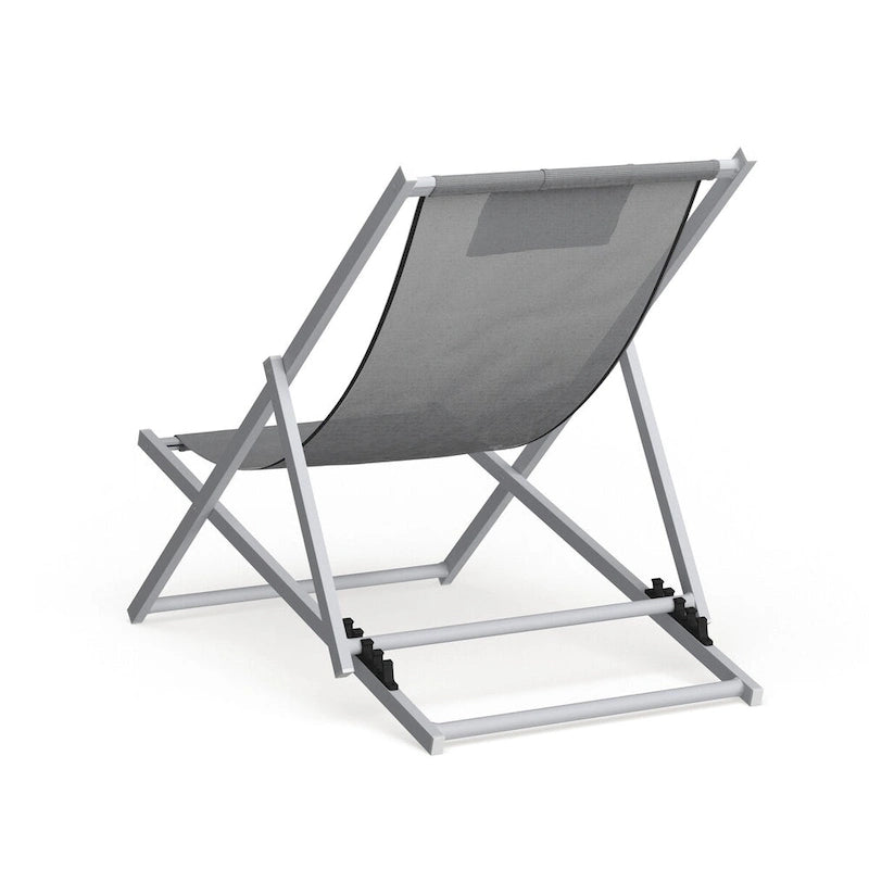 Sunset Modern Lightweight Sling Folding Patio Lounge Chair With Headrest for Outdoor Pool Beach Porch Backyard