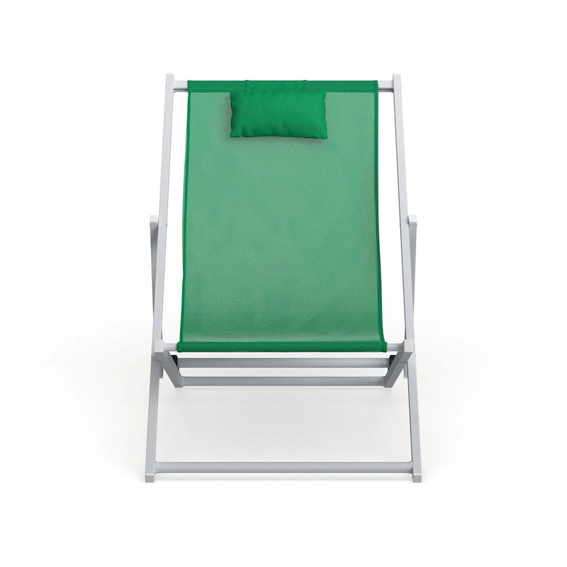 Sunset Modern Lightweight Sling Folding Patio Lounge Chair With Headrest for Outdoor Pool Beach Porch Backyard