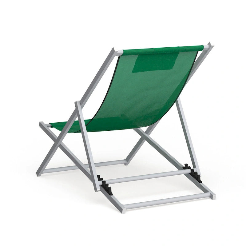 Sunset Modern Lightweight Sling Folding Patio Lounge Chair With Headrest for Outdoor Pool Beach Porch Backyard