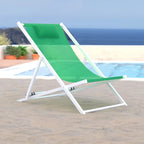 Sunset Modern Lightweight Sling Folding Patio Lounge Chair With Headrest for Outdoor Pool Beach Porch Backyard