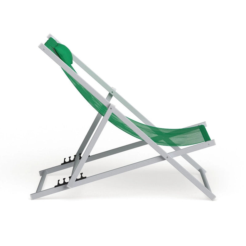 Sunset Modern Lightweight Sling Folding Patio Lounge Chair With Headrest for Outdoor Pool Beach Porch Backyard