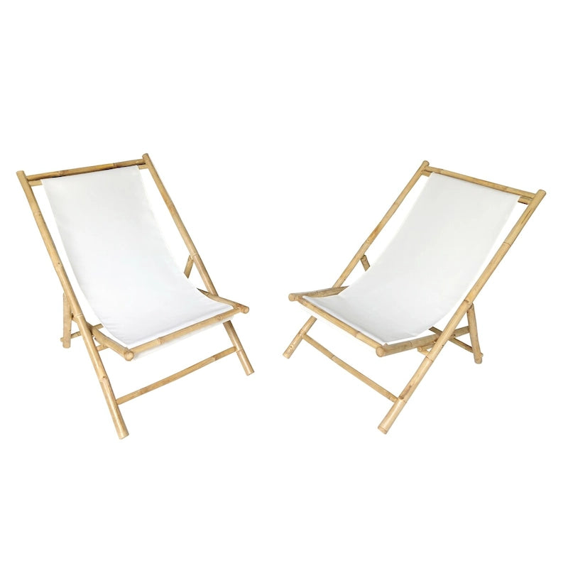 Sakami Folding Bamboo Sling Chairs (Set of 2) by Havenside Home