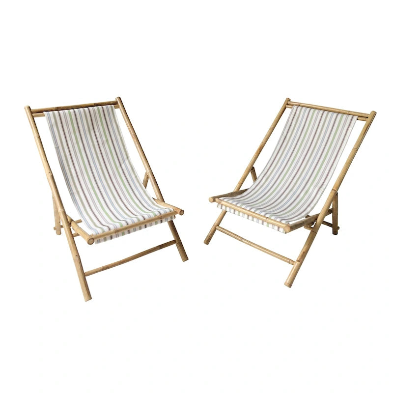 Sakami Folding Bamboo Sling Chairs (Set of 2) by Havenside Home