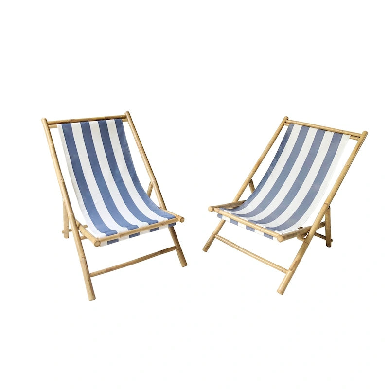 Sakami Folding Bamboo Sling Chairs (Set of 2) by Havenside Home