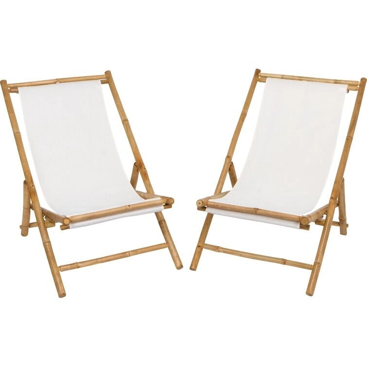 Sakami Folding Bamboo Sling Chairs (Set of 2) by Havenside Home