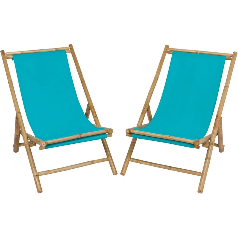 Sakami Folding Bamboo Sling Chairs (Set of 2) by Havenside Home