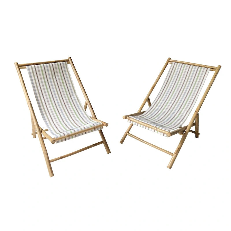 Sakami Folding Bamboo Sling Chairs (Set of 2) by Havenside Home