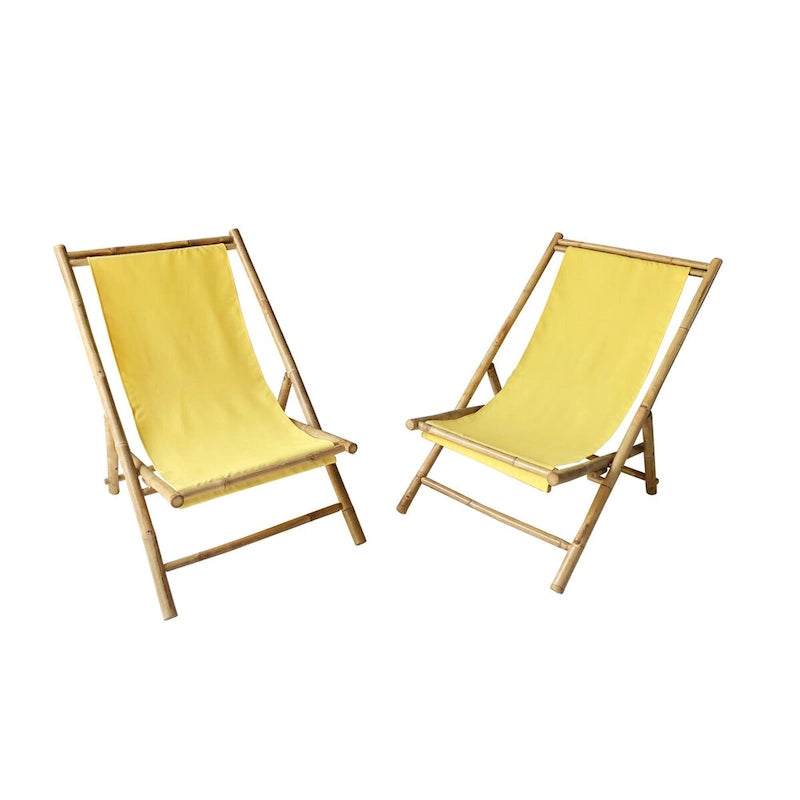 Sakami Folding Bamboo Sling Chairs (Set of 2) by Havenside Home