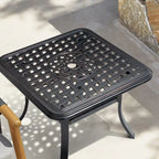 VredHom Cast Aluminum Square Side Table Outdoor with Umbrella Hole - 24.02 L x 24.02 W x 17.52 H