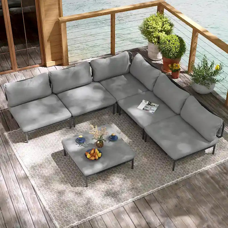 VredHom Outdoor Sectional Sofa Patio Furniture Sets