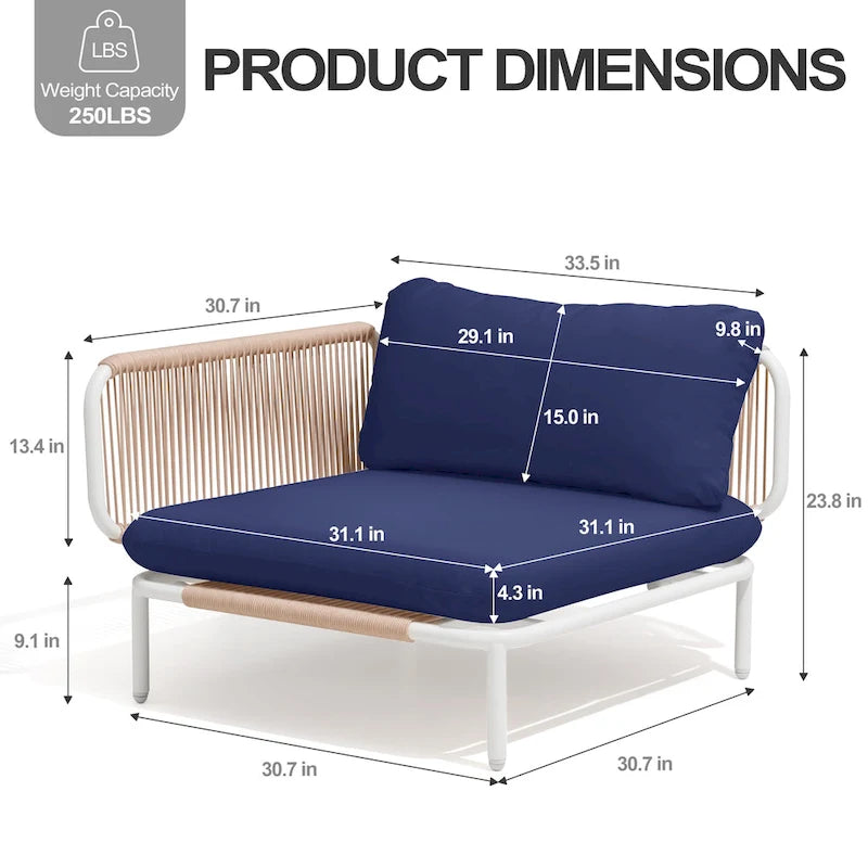VredHom Outdoor Sectional Sofa Patio Furniture Sets