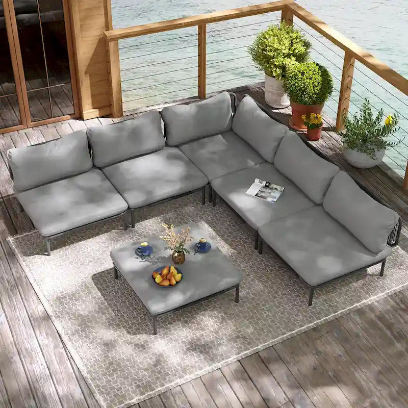 VredHom Outdoor Sectional Sofa Patio Furniture Sets
