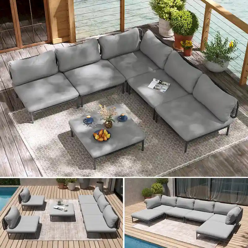 VredHom Outdoor Sectional Sofa Patio Furniture Sets