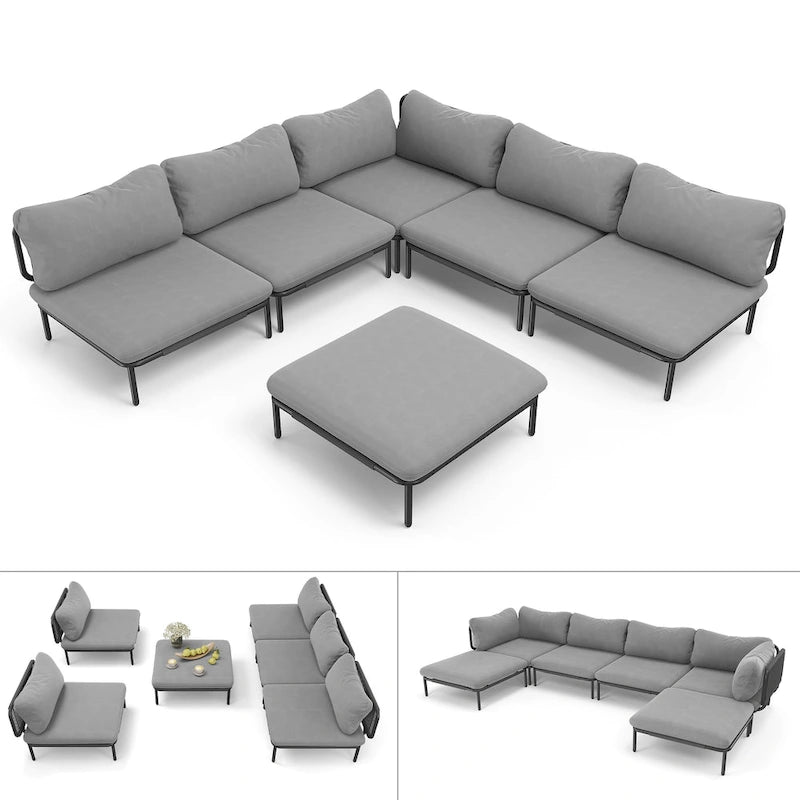 VredHom Outdoor Sectional Sofa Patio Furniture Sets