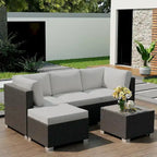 5-Piece Outdoor Patio Rattan Wicker Sofa Set