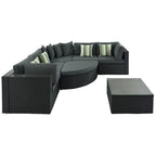 Gray 7-Piece All-Weather PE Wicker Outdoor Conversation Modular Sofa Set
