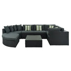 Gray 7-Piece All-Weather PE Wicker Outdoor Conversation Modular Sofa Set