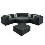 Gray 7-Piece All-Weather PE Wicker Outdoor Conversation Modular Sofa Set