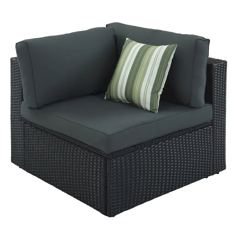 Gray 7-Piece All-Weather PE Wicker Outdoor Conversation Modular Sofa Set