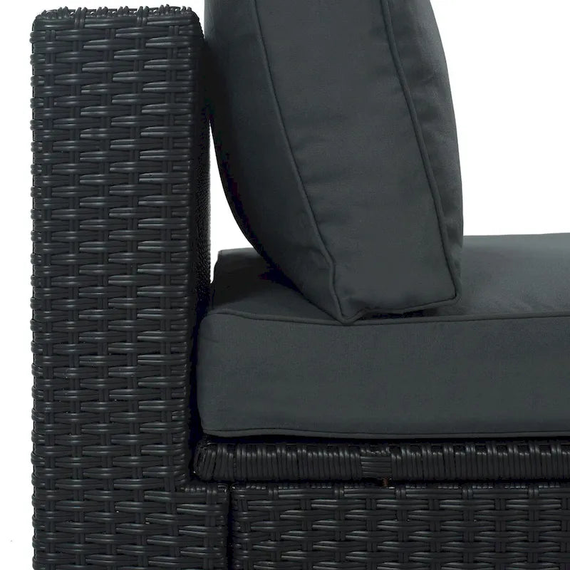 Gray 7-Piece All-Weather PE Wicker Outdoor Conversation Modular Sofa Set