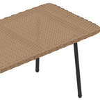 Moasis 4 Pieces Patio Conversation Set,5 Seater Wicker Sectional L-Shaped Sofa with Cushions and Side Table