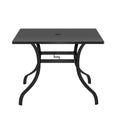 Steel square dining table for terrace