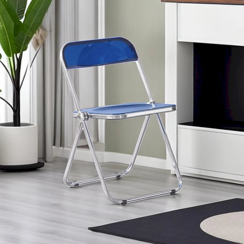 Clear Transparent Folding Chair Chair 1 Pc Plastic Living Room Seat - 18.50L * 16.33W * 29.52