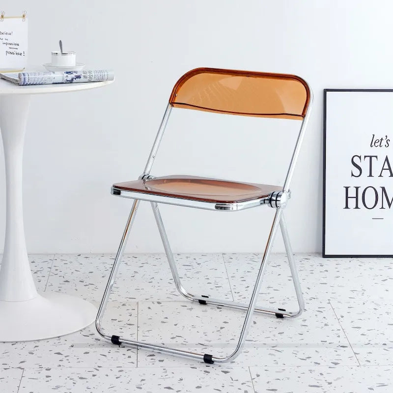 Clear Transparent Folding Chair Chair 1 Pc Plastic Living Room Seat - 18.50L * 16.33W * 29.52
