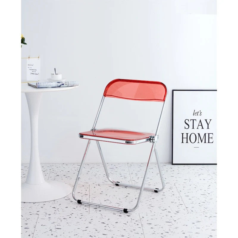 Clear Transparent Folding Chair Chair 1 Pc Plastic Living Room Seat - 18.50L * 16.33W * 29.52