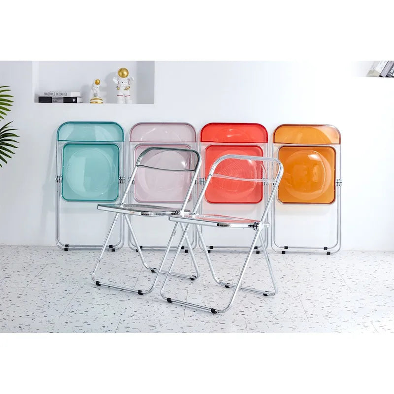 Clear Transparent Folding Chair Chair 1 Pc Plastic Living Room Seat - 18.50L * 16.33W * 29.52