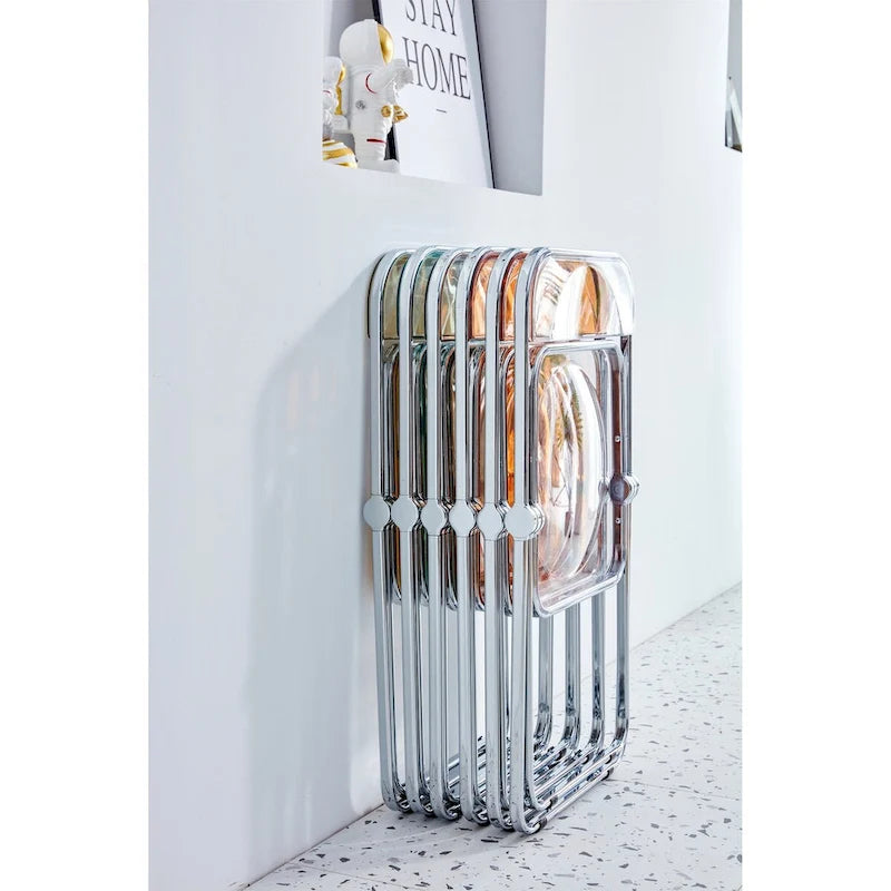 Clear Transparent Folding Chair Chair 1 Pc Plastic Living Room Seat - 18.50L * 16.33W * 29.52