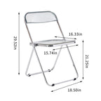 Clear Transparent Folding Chair Chair 1 Pc Plastic Living Room Seat - 18.50L * 16.33W * 29.52