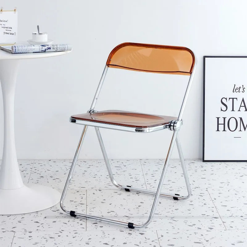 Clear Transparent Folding Chair Chair 1 Pc Plastic Living Room Seat - 18.50L * 16.33W * 29.52