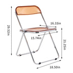 Clear Transparent Folding Chair Chair 1 Pc Plastic Living Room Seat - 18.50L * 16.33W * 29.52