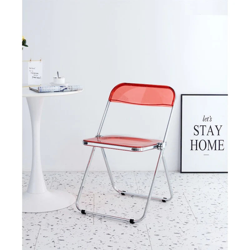 Clear Transparent Folding Chair Chair 1 Pc Plastic Living Room Seat - 18.50L * 16.33W * 29.52