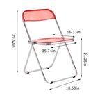 Clear Transparent Folding Chair Chair 1 Pc Plastic Living Room Seat - 18.50L * 16.33W * 29.52