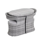 Outdoor Patio 3-Piece Bistro Set, Iron and Rattan Frame, Gray