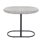Outdoor Patio 3-Piece Bistro Set, Iron and Rattan Frame, Gray