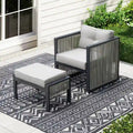 FINCATI Outdoor Patio Furniture Sectional Sofa Set Wicker Modern Seating Chair