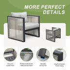 FINCATI Outdoor Patio Furniture Sectional Sofa Set Wicker Modern Seating Chair