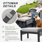 FINCATI Outdoor Patio Furniture Sectional Sofa Set Wicker Modern Seating Chair